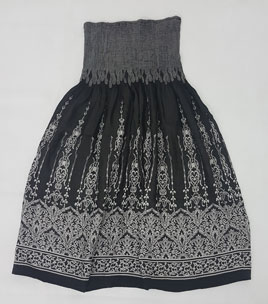 Ladies Boob Tube Dress with Embroidery Print